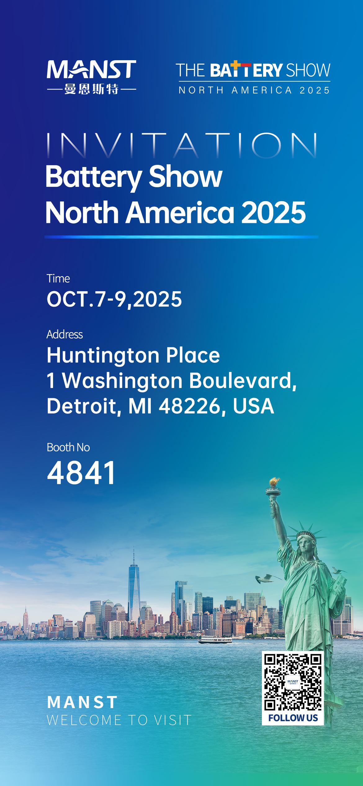 Treffen Sie MANST auf der Battery Show North America 2025